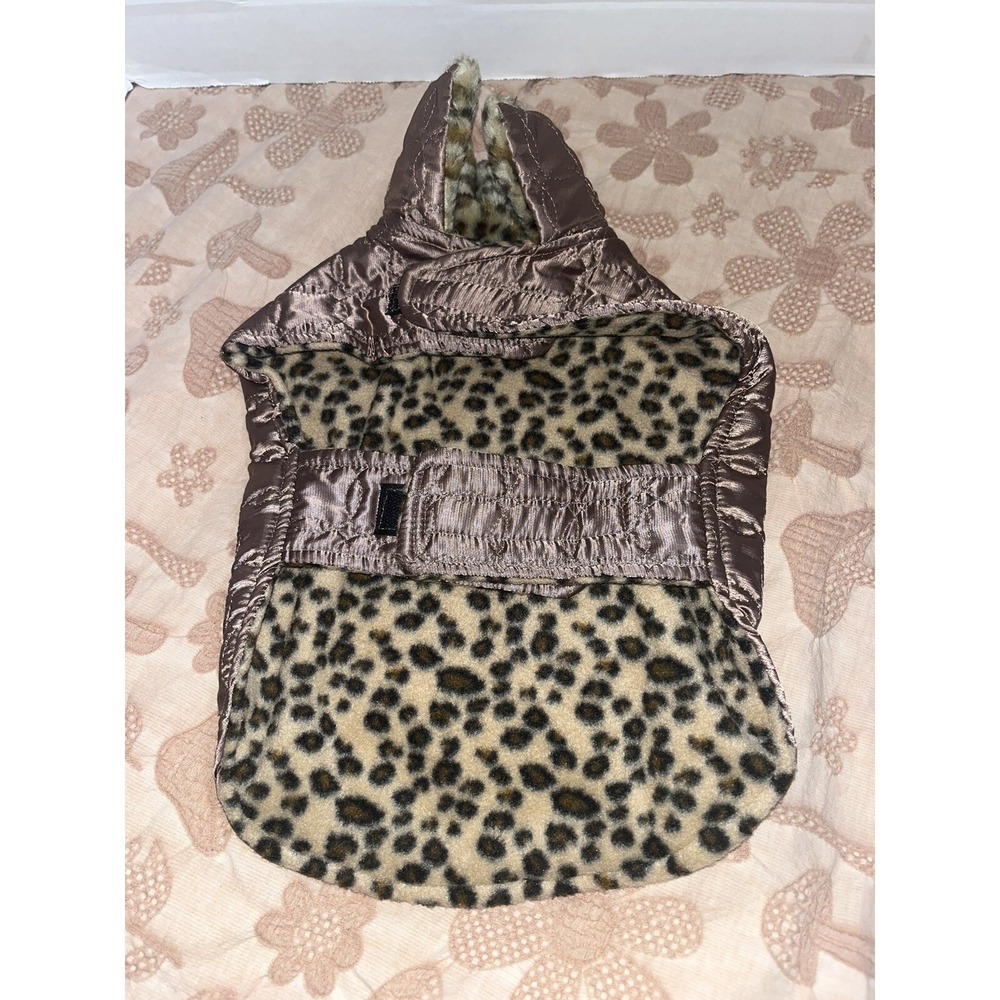 Top Paw Dog Coat Medium ,m, Faux Fur , Quilted , Leopard Print